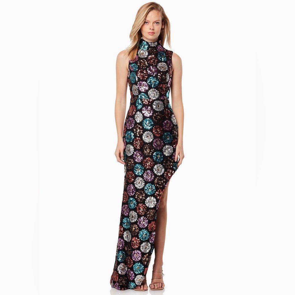 Elliatt WHOLENESS FITTED MAXI GOWN IN MULTI, NWT, Small